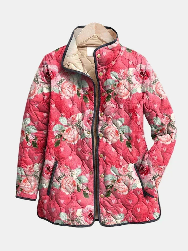 Ana | Chaqueta acolchada de rosas empolvadas