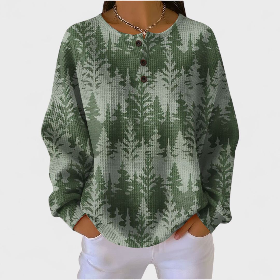 Inés | Jersey verde con motivo clásico de abeto
