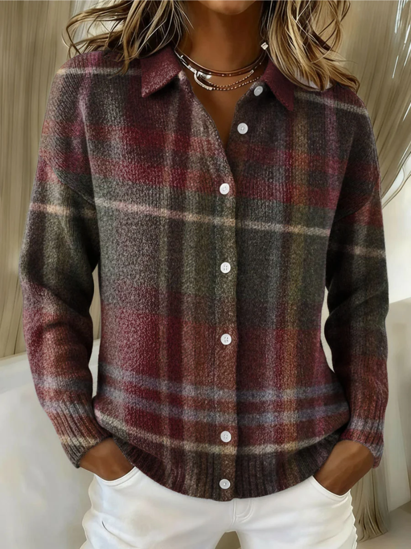 Beatriz | Chaqueta de Punto de Cuadros Clásica
