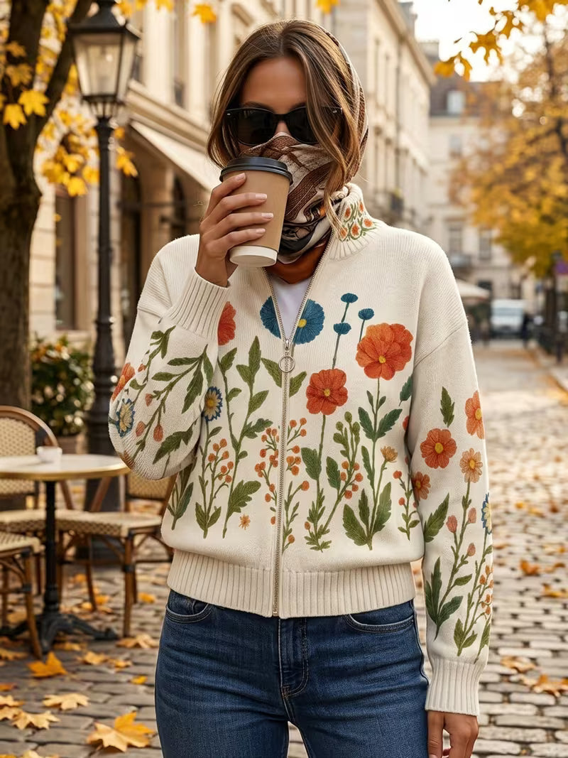 Rocío | Chaqueta de Punto Flores Silvestres