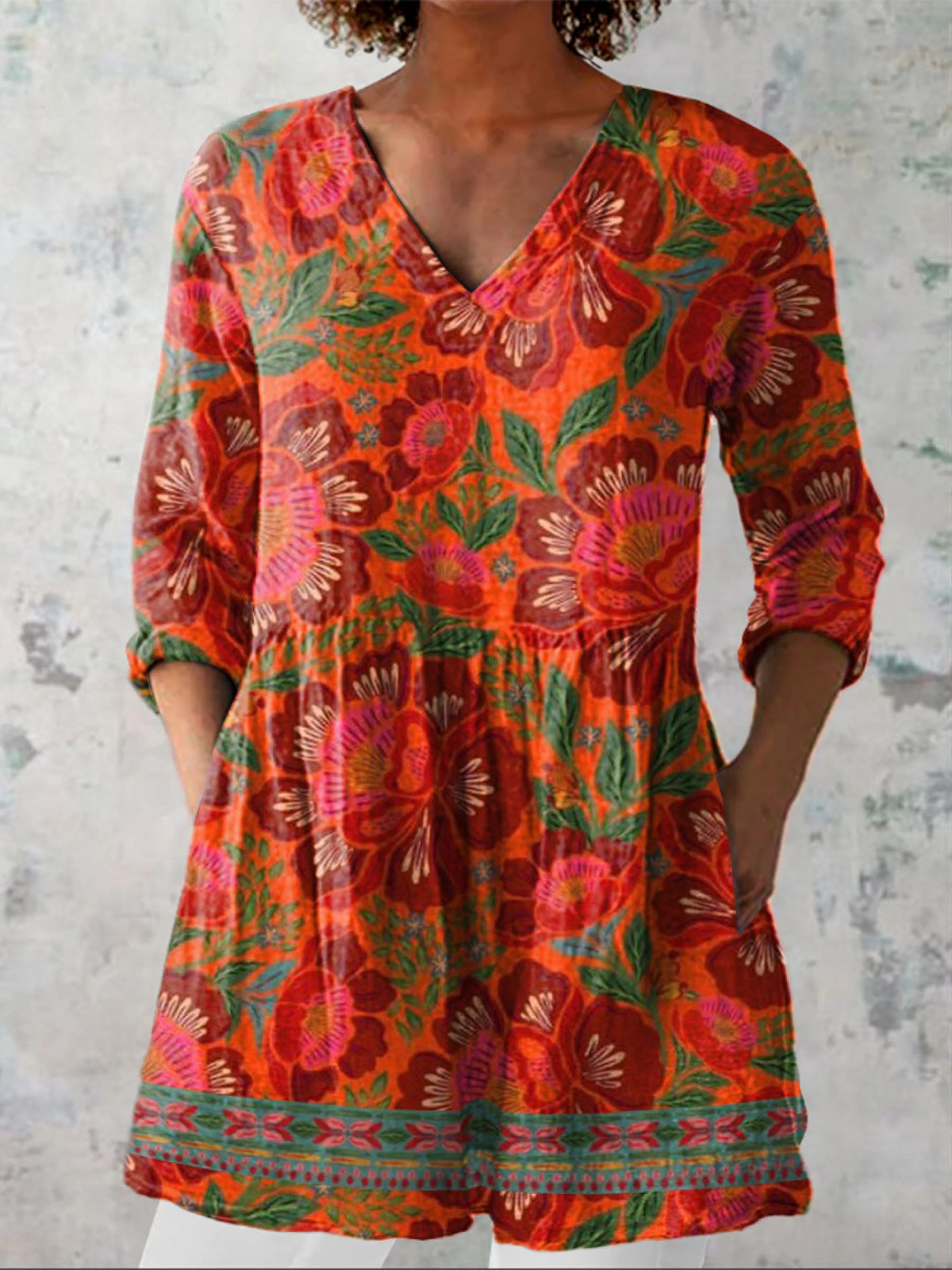 Gracia | Blusa Larga con Cuello en V
