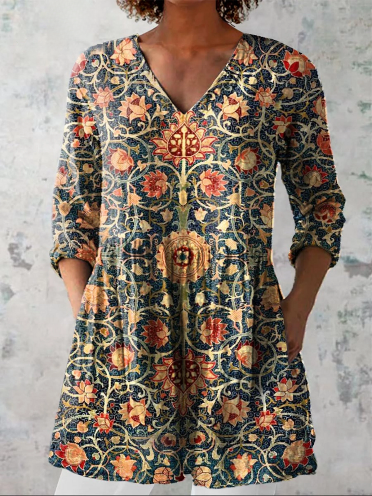 Arancha | Blusa Larga con Cuello en V