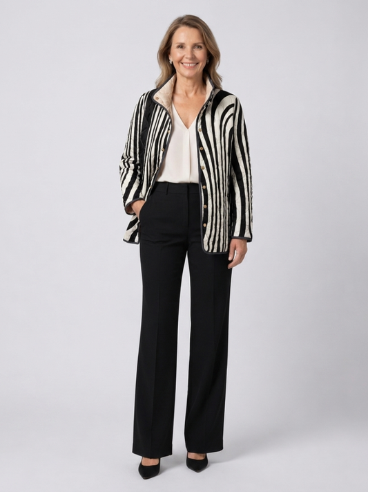 Carla | Chaqueta acolchada con estampado de cebra