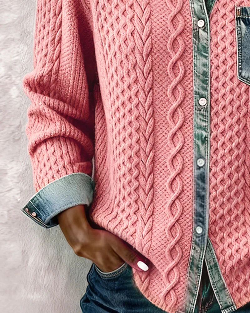 Patricia | Chaqueta de Punto con Detalles Vaqueros