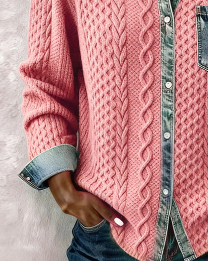 Patricia | Chaqueta de Punto con Detalles Vaqueros