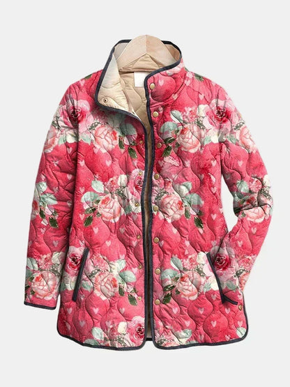 Ana | Chaqueta acolchada de rosas empolvadas