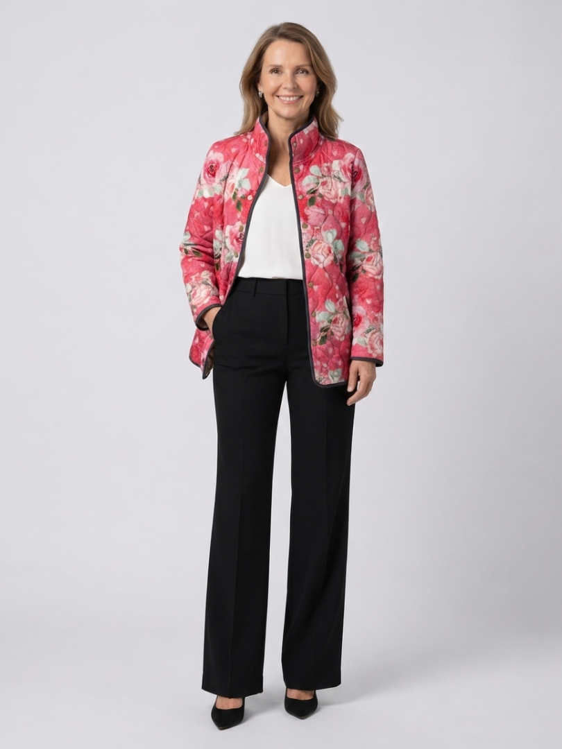 Ana | Chaqueta acolchada de rosas empolvadas