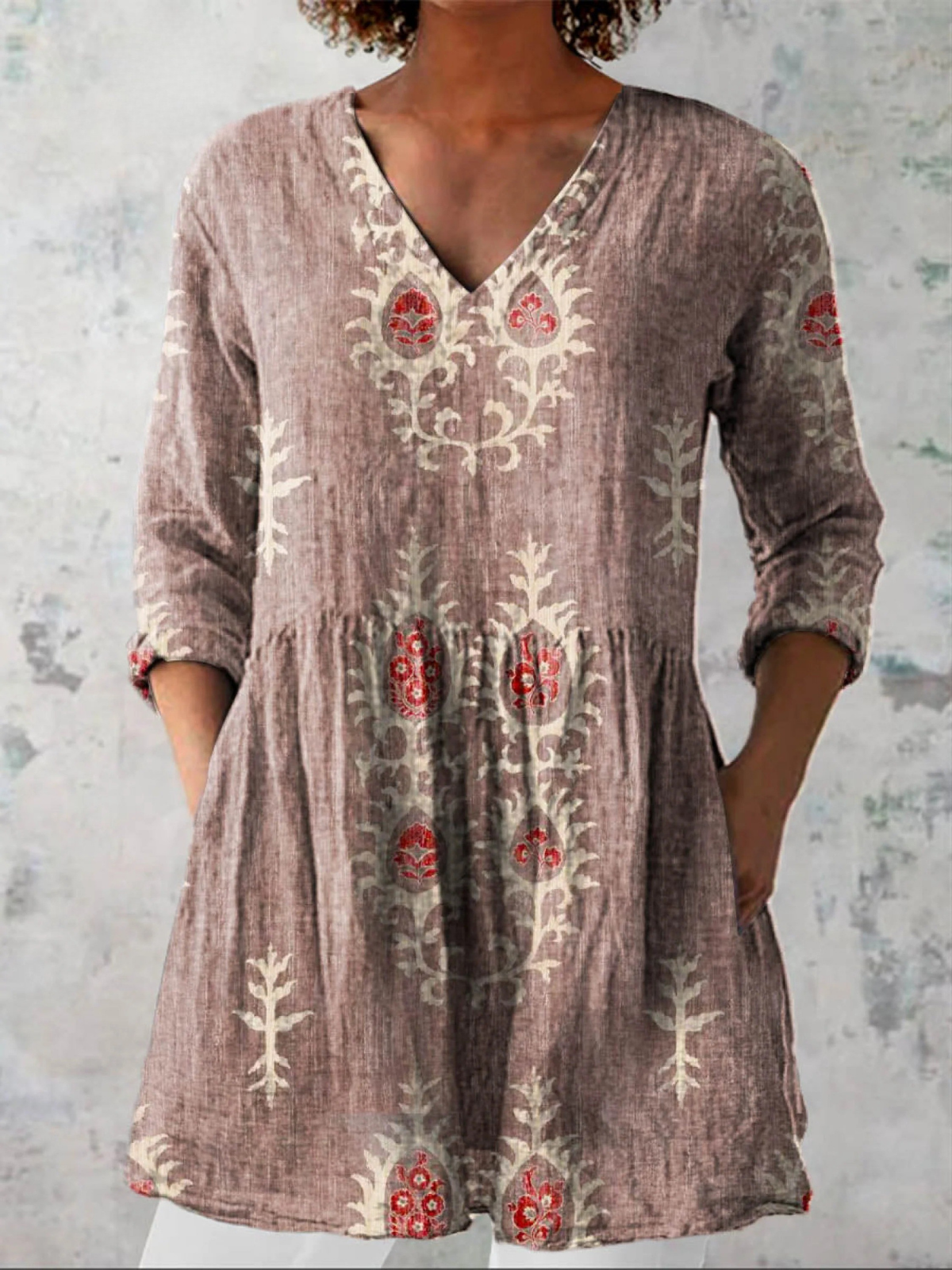 Josefa | Blusa Larga con Cuello en V