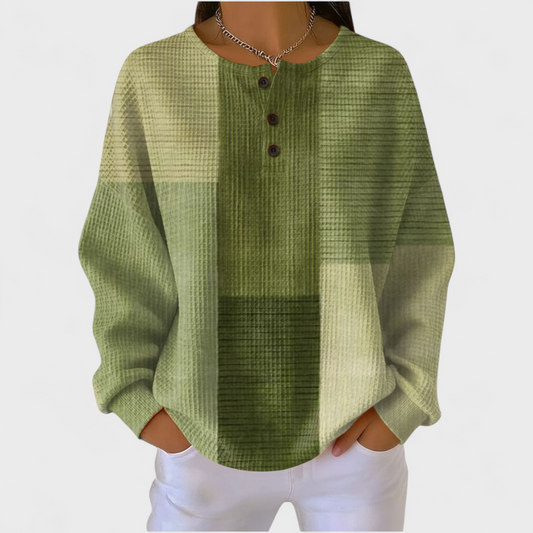 Nora | Jersey verde oliva con bloques de color
