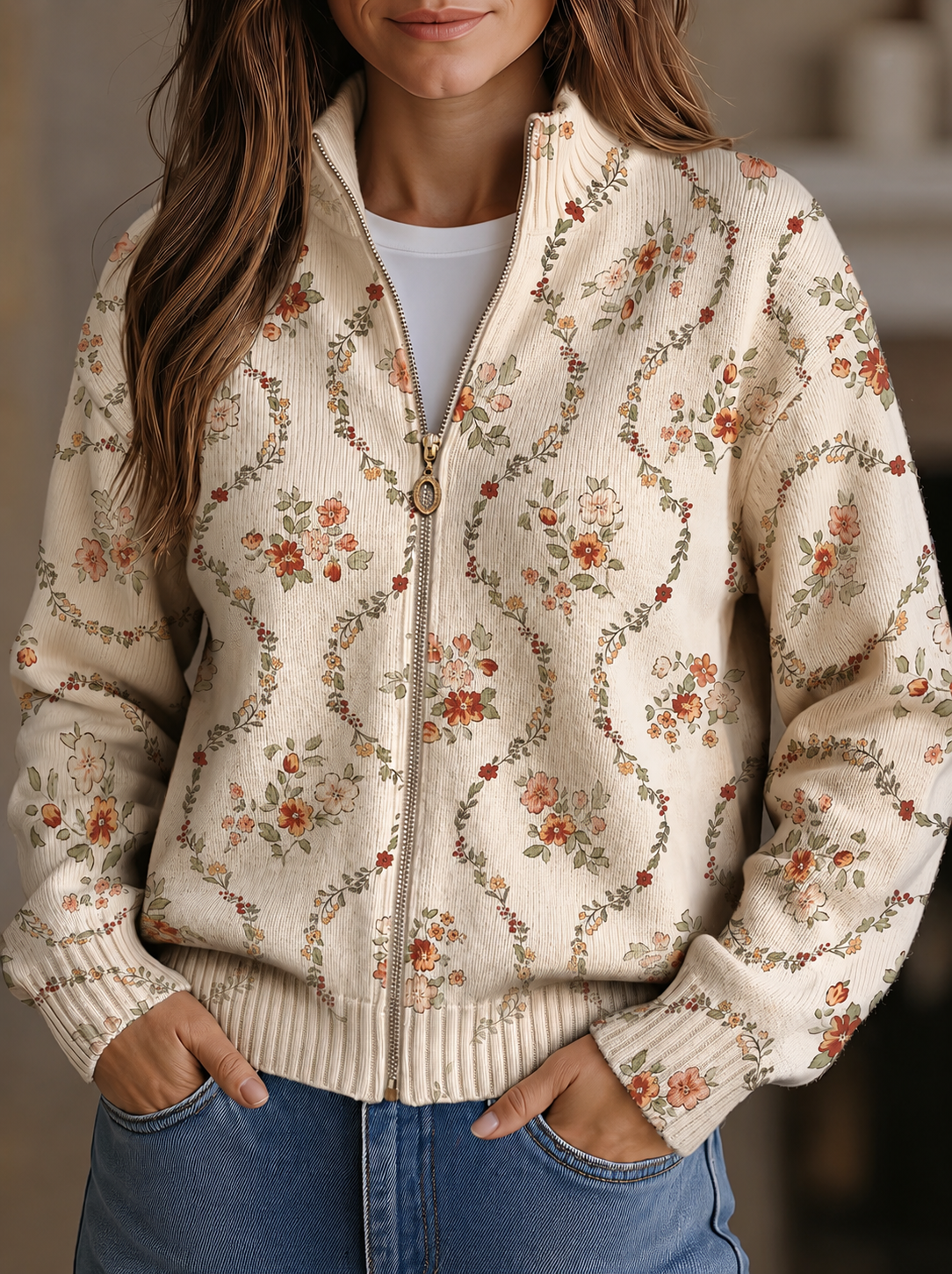 Paloma | Chaqueta de Punto Enredadera Floral